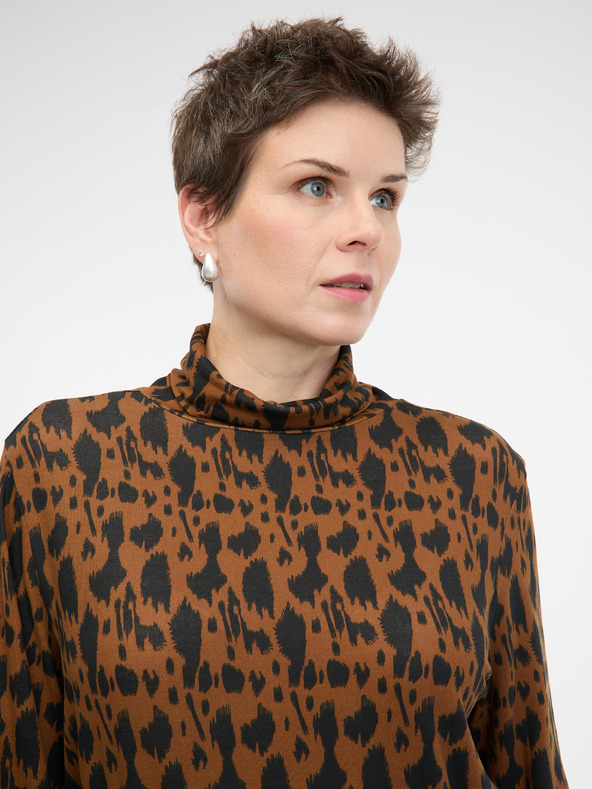 Orsay Tricou de damă maro deschis cu mâneci lungi ORSAY