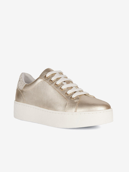 Geox Adidași din piele pentru femei Geox Skyely, auriu