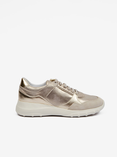 Geox Adidași pentru femei Geox Alleniee, auriu, cu detalii din piele șamoa