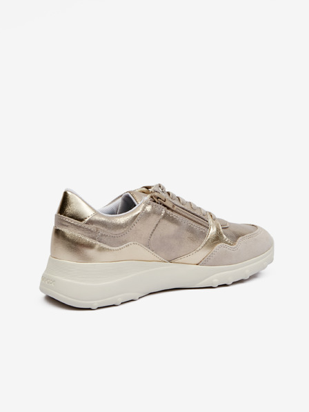 Geox Adidași pentru femei Geox Alleniee, auriu, cu detalii din piele șamoa