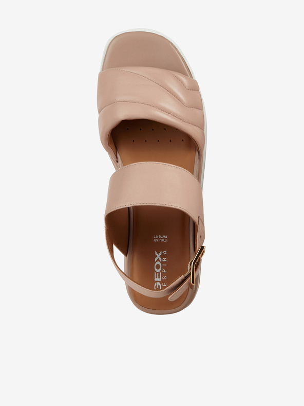 Geox Sandale cu pană din piele pentru femei de culoare roz vechi Geox Rosita