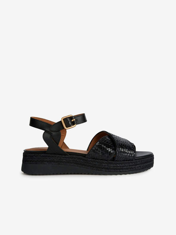 Geox Sandale din piele negre pentru femei Geox Eolie
