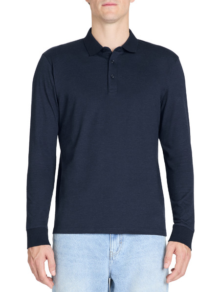 Celio Tricou polo albastru închis cu mânecă lungă pentru bărbați Celio Jiwomini