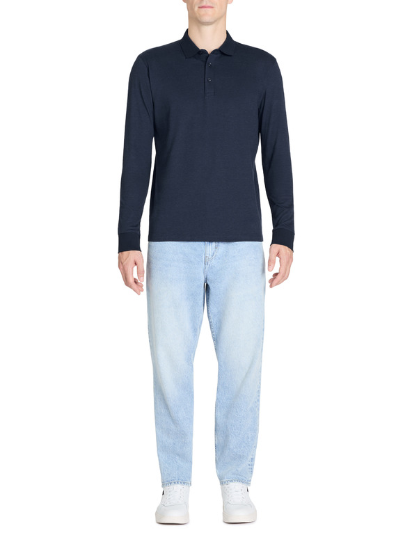 Celio Tricou polo albastru închis cu mânecă lungă pentru bărbați Celio Jiwomini