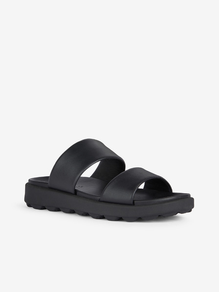 Geox Papuci Geox Spherica negri din piele pentru bărbați