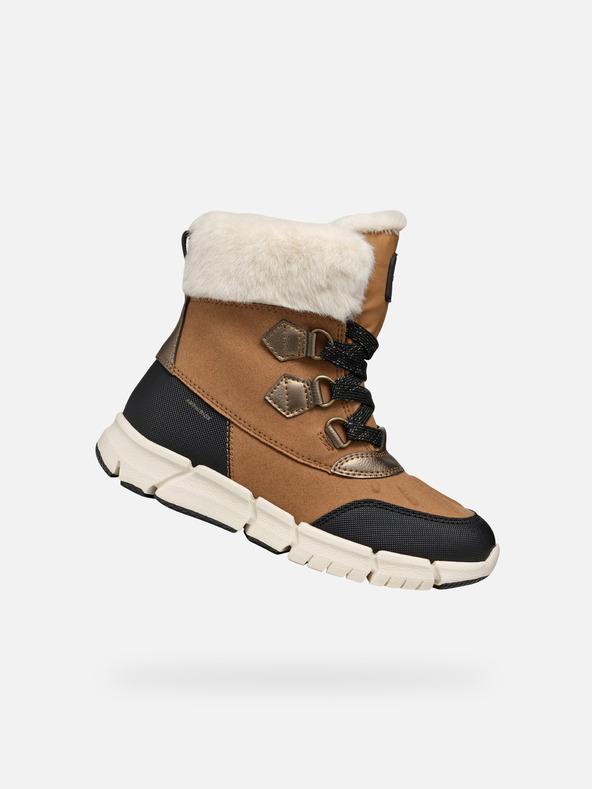 Geox Botine maro deschis pentru fete Geox Flexyper AB
