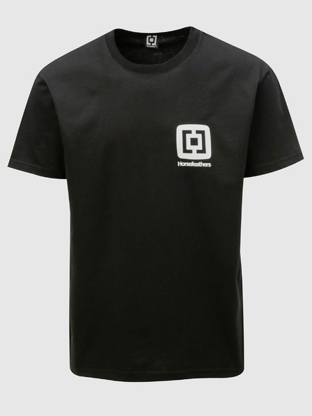 Horsefeathers Tricou negru Horsefeathers Mini Logo imprimat cu mânecă scurtă pentru bărbați