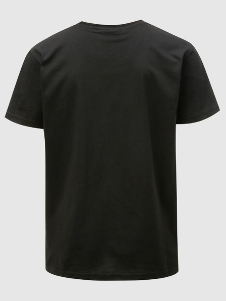 Horsefeathers Tricou negru Horsefeathers Mini Logo imprimat cu mânecă scurtă pentru bărbați