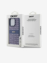 DKNY Piele PU Repeat Pattern Tonal Stripe Back Cover pentru iPhone 15 Pro albastru DKNY