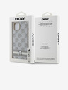 DKNY Husă spate din piele PU cu model în carouri și dungi pentru iPhone 14 bej DKNY