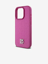 DKNY PU piele Repeat Pattern Stack Logo Magsafe Back Cover pentru iPhone 15 Pro Max roz DKNY