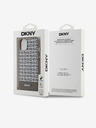DKNY PU Leather Repeat Pattern Bottom Stripe MagSafe Back Cover pentru iPhone 14 Brown DKNY