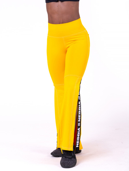 Nebbia Leggings galbeni pentru femei cu croială evazată Nebbia