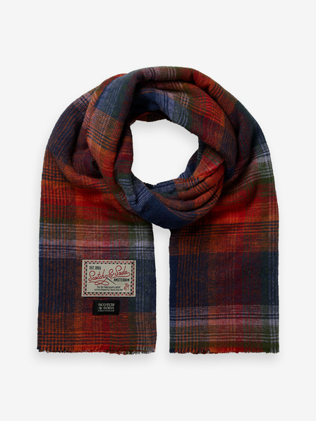 Scotch & Soda Eșarfă în carouri roșii și albastre Scotch & Soda pentru bărbați