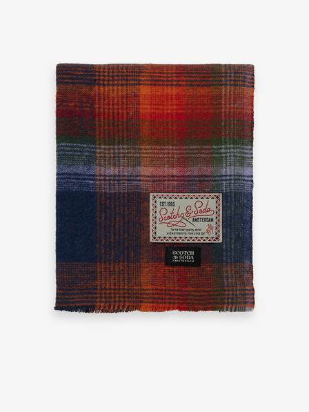 Scotch & Soda Eșarfă în carouri roșii și albastre Scotch & Soda pentru bărbați