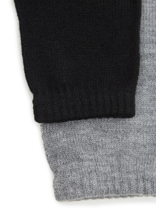 Orsay Mănuși de damă negre și gri 2 buc ORSAY