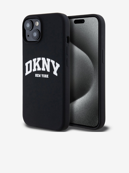 DKNY Liquid Silicone Arch Logo MagSafe Back Cover pentru iPhone 14 negru DKNY