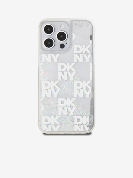 DKNY Liquid Glitter Checkered Pattern Back Cover pentru iPhone 15 Pro Max Transparent DKNY