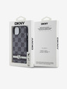 DKNY Husă spate din piele PU cu model în carouri și dungi pentru iPhone 13 negru DKNY