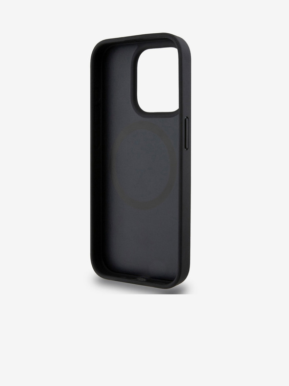 DKNY PU Leather Repeat Pattern Stack Logo Magsafe Back Cover pentru iPhone 13 Pro negru DKNY