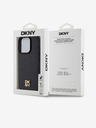 DKNY PU Leather Repeat Pattern Stack Logo Magsafe Back Cover pentru iPhone 13 Pro negru DKNY