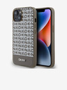 DKNY PU piele Repeat model de fund Stripe spate Cover pentru iPhone 13 Brown DKNY