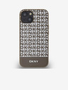 DKNY PU piele Repeat model de fund Stripe spate Cover pentru iPhone 13 Brown DKNY