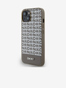 DKNY PU piele Repeat model de fund Stripe spate Cover pentru iPhone 13 Brown DKNY