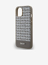 DKNY PU piele Repeat model de fund Stripe spate Cover pentru iPhone 13 Brown DKNY