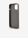 DKNY PU piele Repeat model de fund Stripe spate Cover pentru iPhone 13 Brown DKNY