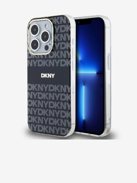 DKNY PC/TPU Repeat Pattern Tonal Stripe Magsafe Back Cover pentru iPhone 15 Pro Negru DKNY