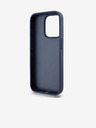 DKNY PU Leather Repeat Pattern Tonal Stripe Back Cover pentru iPhone 15 Pro Max albastru DKNY