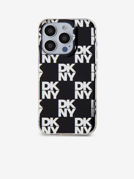 DKNY PC/TPU Checkered Pattern Back Cover pentru iPhone 15 Pro negru DKNY