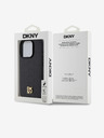 DKNY PU piele Repeat Pattern Stack Logo Magsafe Back Cover pentru iPhone 14 Pro Max negru DKNY