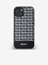 DKNY PU Leather Repeat Pattern Bottom Stripe MagSafe Back Cover pentru iPhone 14 negru DKNY