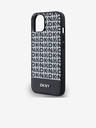 DKNY PU Leather Repeat Pattern Bottom Stripe MagSafe Back Cover pentru iPhone 14 negru DKNY