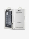 DKNY PU Leather Repeat Pattern Bottom Stripe MagSafe Back Cover pentru iPhone 14 negru DKNY