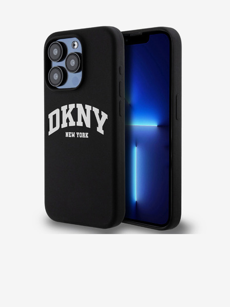 DKNY Liquid Silicone Arch Logo MagSafe Back Cover pentru iPhone 15 Pro negru DKNY