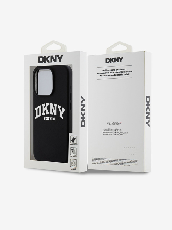 DKNY Liquid Silicone Arch Logo MagSafe Back Cover pentru iPhone 15 Pro negru DKNY