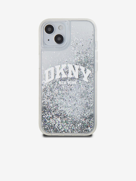 DKNY Liquid Glitter Arch Logo Back Cover pentru iPhone 15 Transparent DKNY