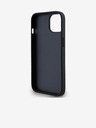 DKNY PU Leather Checkered Pattern și Stripe Back Cover pentru iPhone 14 negru DKNY