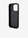 DKNY PU Leather Repeat Pattern Bottom Stripe MagSafe Back Cover pentru iPhone 15 Pro negru DKNY