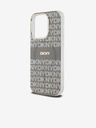 DKNY PC/TPU Repeat Pattern Tonal Stripe Magsafe Back Cover pentru iPhone 15 Pro bej DKNY
