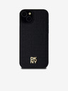 DKNY PU piele Repeat Pattern Stack Logo Magsafe Back Cover pentru iPhone 15 Plus negru DKNY