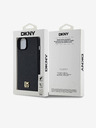 DKNY PU piele Repeat Pattern Stack Logo Magsafe Back Cover pentru iPhone 15 Plus negru DKNY