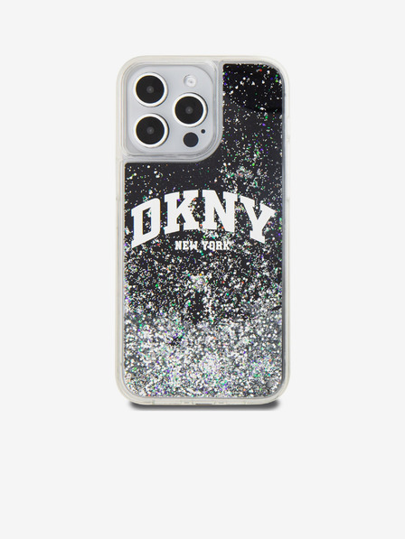 DKNY Liquid Glitter Arch Logo Back Cover pentru iPhone 14 Pro negru DKNY