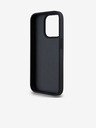 DKNY Model din piele PU Checkered și Stripe Back Cover pentru iPhone 15 Pro Max negru DKNY