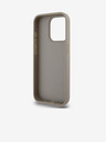 DKNY PU Leather Checkered Pattern and Stripe Back Cover pentru iPhone 13 Pro Bej DKNY