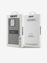 DKNY PU Leather Repeat Pattern Tonal Stripe Back Cover pentru iPhone 15 Pro bej DKNY
