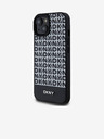 DKNY PU Leather Repeat Pattern Bottom Stripe MagSafe Back Cover pentru iPhone 15 negru DKNY